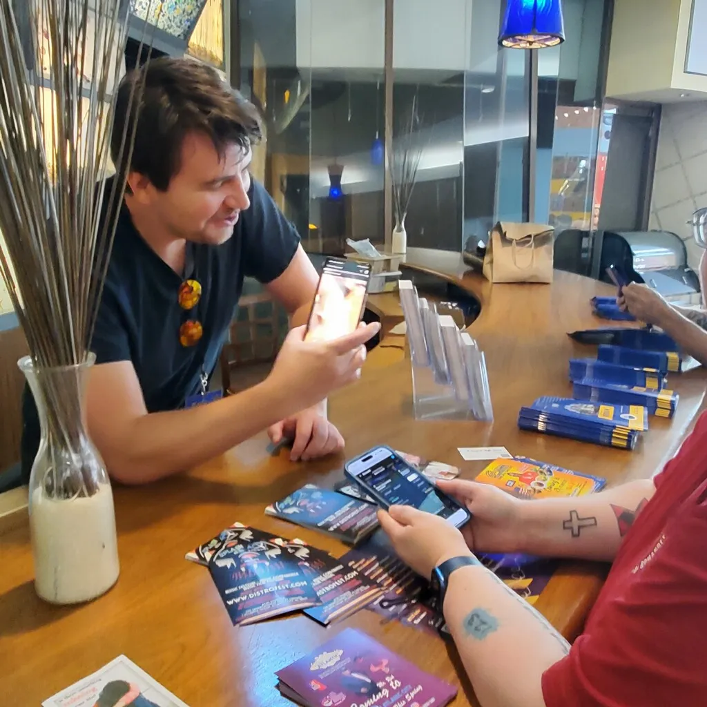 Mike marvelling at ticket claim process