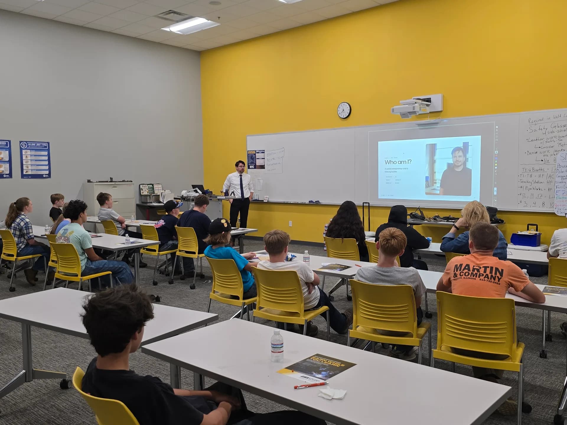 Presenting to a class at Rock Valley College, 2026