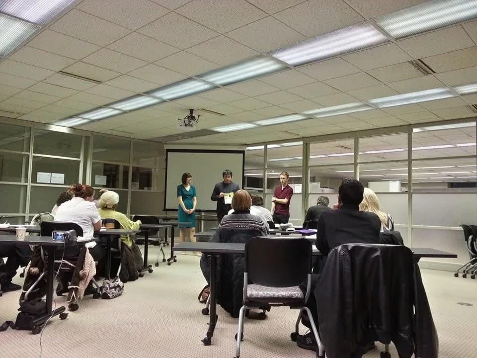 Presenting at a community workshop